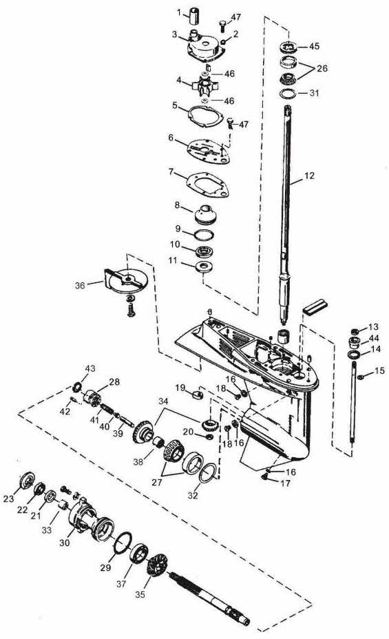 Lower unit parts Mercury Outboard