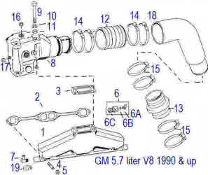 Manifold parts 5.7 liter 1990 and up