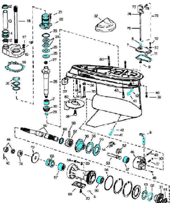 OMC Cobra rebuild drawing for parts included in kit