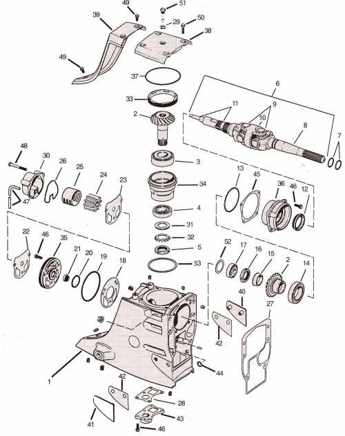 upper gear case layout